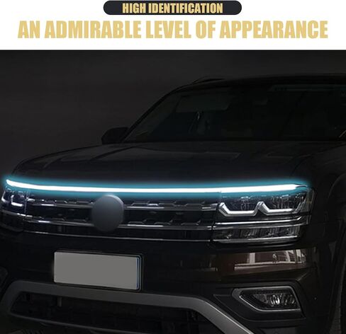 قطعة واحدة من مصابيح LED النهارية للسيارات، شرائط توجيه ضوء فجوة الغطاء 70.86 بوصة، أضواء جو عالية السطوع مع مسح بدء التشغيل، ملحق تعديل الديكور، لمعظم الموديلات (أبيض) in Saudi Arabia
