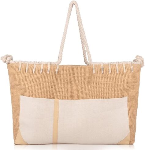 Beach Bag for women - XLarge beach bag for women - Boho Woven Beach travel tote bag in Saudi Arabia