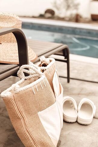 Beach Bag for women - XLarge beach bag for women - Boho Woven Beach travel tote bag in Saudi Arabia
