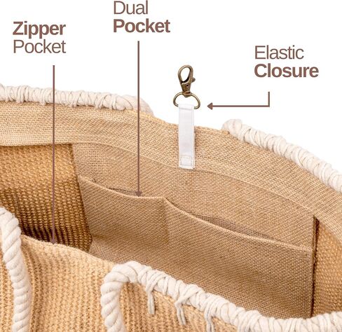 Beach Bag for women - XLarge beach bag for women - Boho Woven Beach travel tote bag in Saudi Arabia