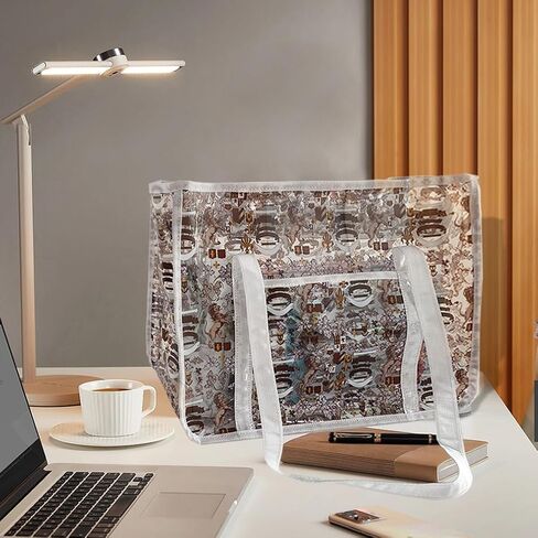 حقيبة حمل من مادة PVC الشفافة من TotePrint، حقيبة يد جرافيتي مطبوعة مقاومة للماء للعمل والتسوق والشاطئ والملعب والسفر والسباحة والحفلات الموسيقية in Saudi Arabia