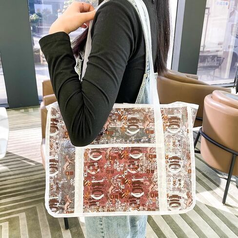 حقيبة حمل من مادة PVC الشفافة من TotePrint، حقيبة يد جرافيتي مطبوعة مقاومة للماء للعمل والتسوق والشاطئ والملعب والسفر والسباحة والحفلات الموسيقية in Saudi Arabia