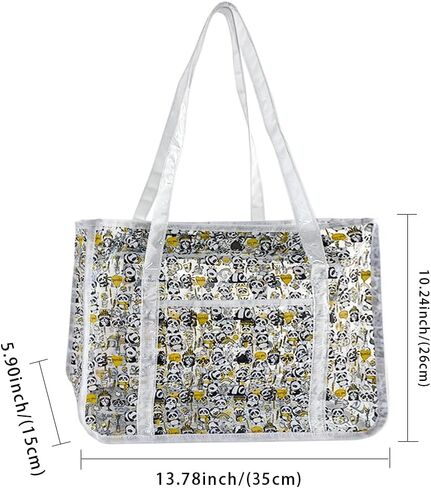 TotePrint Clear PVC Tote Bag,Waterproof Printed Graffiti Hand Bag for Work Shopping,Beach,Stadium,Travel,Swim or Concert in Saudi Arabia