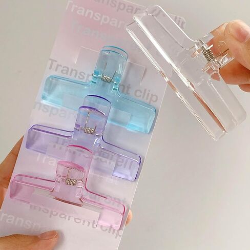 مشابك حقيبة بلاستيكية من دوراكينج، 4 قطع من ورق الأكريليك حامل صور بفم واسع ومشابك لحقيبة الطعام ومشابك إغلاق ومشابك شفافة لتخزين الطعام in Kuwait