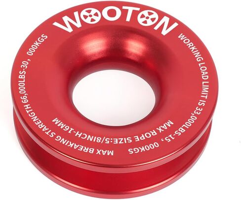 WOOTON Snatch Recovery Ring 66,000 lbs Aluminum,Snatch Block Ring Pulley for Soft Shackle ATV UTV SUV Truck Off-Road Vehicle Towing Rcovery (Red) in Kuwait