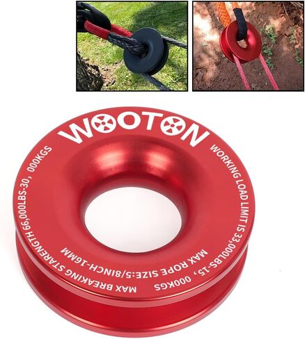 WOOTON Snatch Recovery Ring 66,000 lbs Aluminum,Snatch Block Ring Pulley for Soft Shackle ATV UTV SUV Truck Off-Road Vehicle Towing Rcovery (Red) in Kuwait