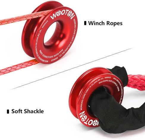 WOOTON Snatch Recovery Ring 66,000 lbs Aluminum,Snatch Block Ring Pulley for Soft Shackle ATV UTV SUV Truck Off-Road Vehicle Towing Rcovery (Red) in Kuwait