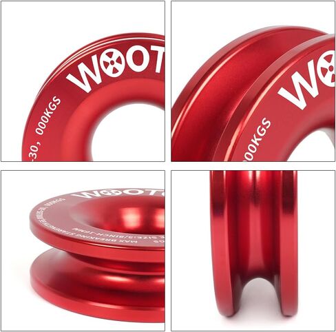 WOOTON Snatch Recovery Ring 66,000 lbs Aluminum,Snatch Block Ring Pulley for Soft Shackle ATV UTV SUV Truck Off-Road Vehicle Towing Rcovery (Red) in Kuwait