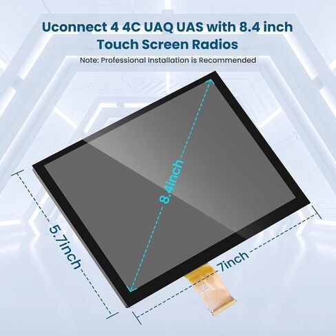 استبدال 8.4 بوصة Uconnect 4C UAQ LCD شاشة لمس راديو الملاحة، استبدال OEM جديد مناسب لسيارة Dodge RAM Jeep Chrysler 2017-2021 LA084X01-SL01 LA084X01SL02 in Kuwait
