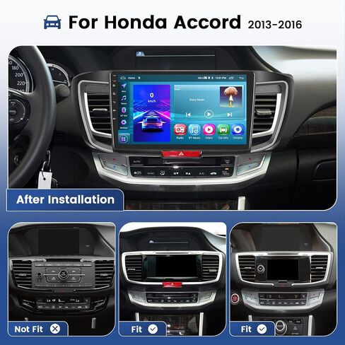 [2+64G] ستيريو Android 13 لسيارة Honda Accord 2013-2016، رابط مرآة تلقائي Apple CarPlay Android، شاشة لمس 10.1 بوصة مع GPS Navi WiFi RDS BT SWC كاميرا احتياطية in Kuwait