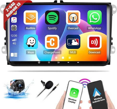 2G+64G Android 13 Car Radio for VW Passat Jetta Seat Golf Skoda Polo Tiguan Beetle with Apple Carplay Android Auto,9'' Touchscreen Volkswagen Stereo with GPS/WiFi/FM/RDS/Bluetooth+Backup Camera in Saudi Arabia