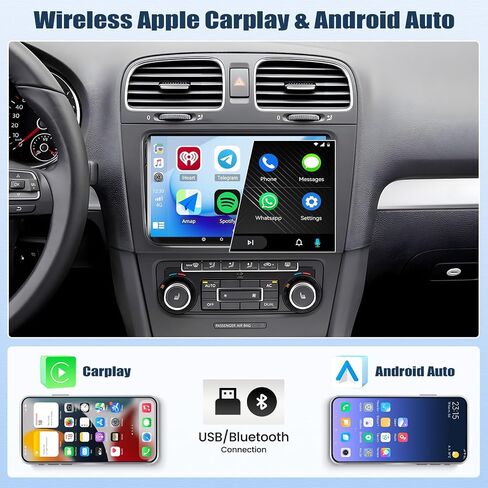 2G+64G Android 13 Car Radio for VW Passat Jetta Seat Golf Skoda Polo Tiguan Beetle with Apple Carplay Android Auto,9'' Touchscreen Volkswagen Stereo with GPS/WiFi/FM/RDS/Bluetooth+Backup Camera in Saudi Arabia