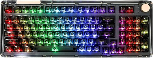 KiiBoom Phantom 98 Hot Swappable Crystal Gasket-Mounted Mechanical Keyboard, Triple Mode NKRO Gaming Keyboard with South-Facing RGB, Clear Keycaps, 8000mAh Battery for Win/Mac in Kuwait