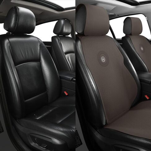 Luxury Suede Leather Universal Car Seat Cover with Headrest, Ultra-Thin and Breathable, Highlight Car Interior with Suede Leather, 5 PCS – Full Set Front Rear Seat Covers (Pink) in Kuwait