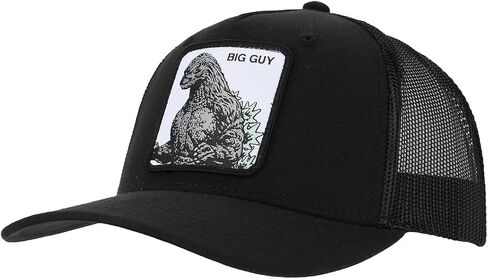 Godzilla Monster in White Square Black Trucker Hat in Saudi Arabia