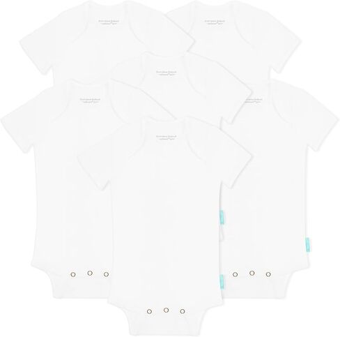 PurComfy Bamboo Viscose Short Sleeve Bodysuit Baby, Unisex Baby | Ideal For Sensitive Skin, Supersoft Summer Bodysuits, One-Piece, Neutral for Boy Girl in Saudi Arabia