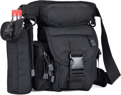 Goldfire Waterproof Military Tactical Drop Leg Pouch Bag Type B Cross Over Leg Rig Outdoor Bike Cycling Hiking Thigh Bag (Black) in Saudi Arabia