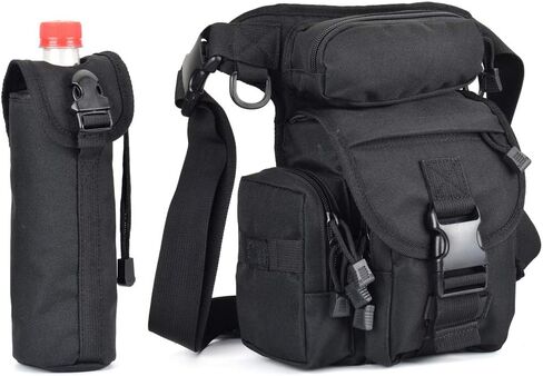 Goldfire Waterproof Military Tactical Drop Leg Pouch Bag Type B Cross Over Leg Rig Outdoor Bike Cycling Hiking Thigh Bag (Black) in Saudi Arabia