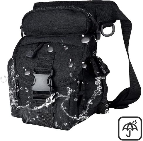 Goldfire Waterproof Military Tactical Drop Leg Pouch Bag Type B Cross Over Leg Rig Outdoor Bike Cycling Hiking Thigh Bag (Black) in Saudi Arabia