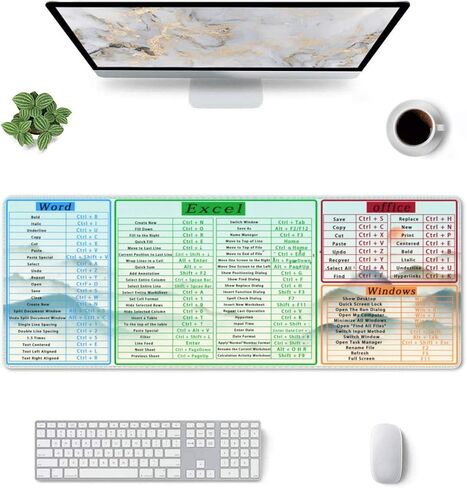 الكمبيوتر مكتب باور بوينت Excel Word مفاتيح الاختصار لوحة الماوس طويلة ممتدة XL لوحة الماوس لوحة مكتب الألعاب الكمبيوتر المكتبي منصات الفئران المطاطية الكبيرة حواف مخيط 31.5 بوصة × 11.8 بوصة in Kuwait