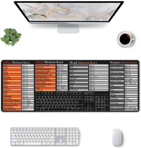 الكمبيوتر مكتب باور بوينت Excel Word مفاتيح الاختصار لوحة الماوس طويلة ممتدة XL لوحة الماوس لوحة مكتب الألعاب الكمبيوتر المكتبي منصات الفئران المطاطية الكبيرة حواف مخيط 31.5 بوصة × 11.8 بوصة in Kuwait