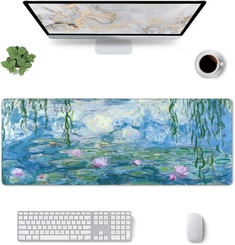 Beach Palm Mouse Pad Stitched Edge XL Large Mousepad 31.5" X 12" Rubber Base Non Slip Desk Mat for Laptop Pc Computer Gaming in Saudi Arabia