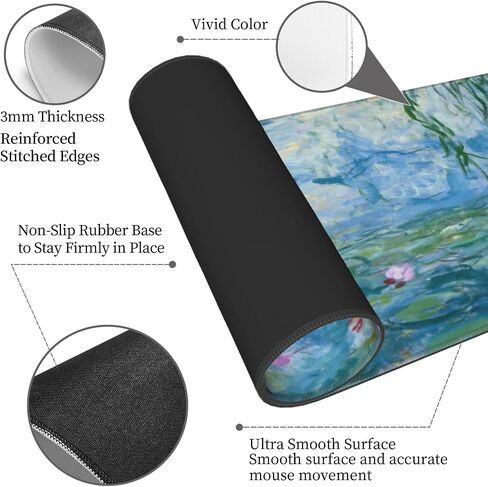 Beach Palm Mouse Pad Stitched Edge XL Large Mousepad 31.5" X 12" Rubber Base Non Slip Desk Mat for Laptop Pc Computer Gaming in Saudi Arabia