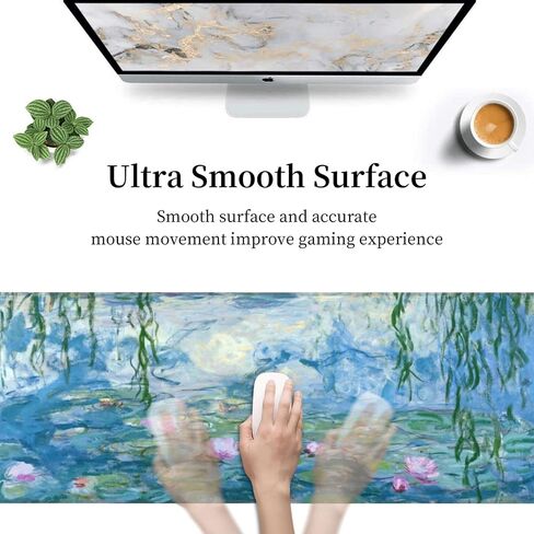 Beach Palm Mouse Pad Stitched Edge XL Large Mousepad 31.5" X 12" Rubber Base Non Slip Desk Mat for Laptop Pc Computer Gaming in Saudi Arabia