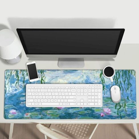 Beach Palm Mouse Pad Stitched Edge XL Large Mousepad 31.5" X 12" Rubber Base Non Slip Desk Mat for Laptop Pc Computer Gaming in Saudi Arabia