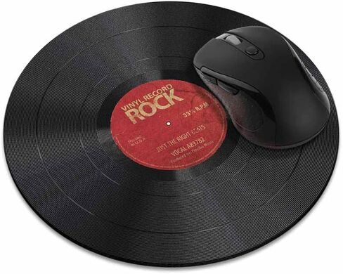 WIRESTER Non-Slip Round Mousepad, Vintage Vinyl Record Red Mouse Pad for Home, Office and Gaming Desk in Saudi Arabia