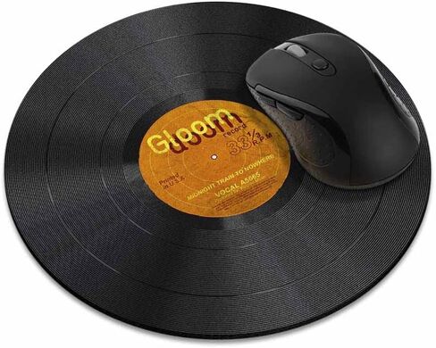 WIRESTER Non-Slip Round Mousepad, Vintage Vinyl Record Red Mouse Pad for Home, Office and Gaming Desk in Saudi Arabia