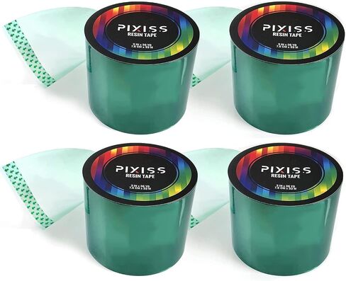 Pixiss Epoxy Resin Tape Mold Release Tuck Tape for Epoxy Resin - Extra Wide Epoxy Mold Release Tape, Polyester Tape for Resin UV Tape Release Film, Tape for Epoxy Resin Molding Easy Peeling in Saudi Arabia
