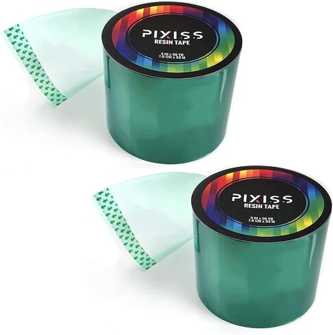 Pixiss Epoxy Resin Tape Mold Release Tuck Tape for Epoxy Resin - Extra Wide Epoxy Mold Release Tape, Polyester Tape for Resin UV Tape Release Film, Tape for Epoxy Resin Molding Easy Peeling in Saudi Arabia