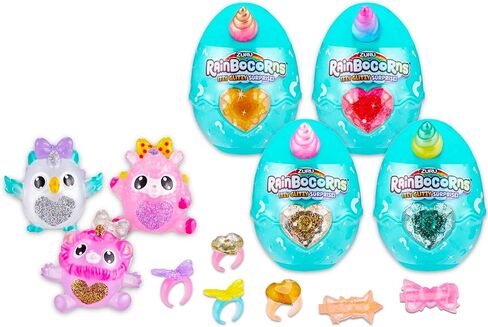 Rainbocorns Itzy Glitzy Surprise Set - Surprise Rainbocorns Toys Bundle with 4 Mystery Eggs Plus Unicorn Bookmark, Unicorn Stickers, and More (Rainbocorns Toy Eggs) in Saudi Arabia