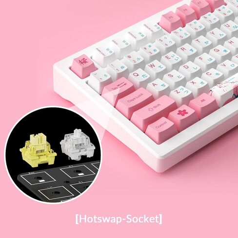 لوحة مفاتيح ألعاب Akko المغناطيسية السريعة، MOD007B PC World Tour Tokyo سلكية/لاسلكية 75% لوحة مفاتيح ميكانيكية مع مقبض، إضاءة خلفية RGB (مفتاح مغناطيسي وردي Kailh Sakura) in Saudi Arabia