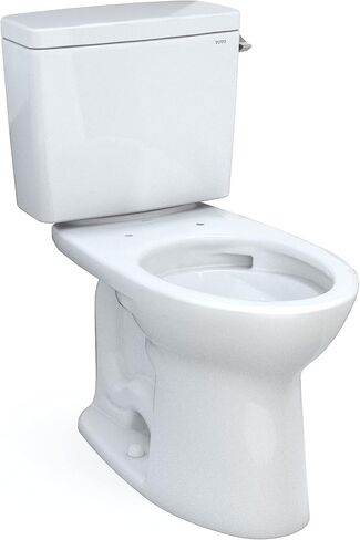 مرحاض TOTO Drake من قطعتين ممدود بارتفاع 1.28 GPF عالمي TORNADO FLUSH مع CEFIONTECT ورافعة رحلة باليد اليمنى، قطن أبيض - CST776CEFRG#01 in Kuwait