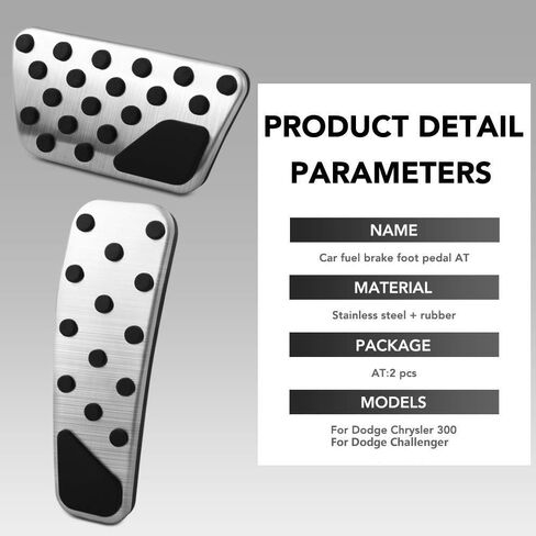 مجموعة دواسات الأداء المصنوعة من الألومنيوم، غطاء دواسات الفرامل ودواسات الفرامل غير القابلة للانزلاق، بديل السيارة لشاحن دودج تشالنجر كرايسلر 300 2009-2016 ملحقات بديلة in Kuwait