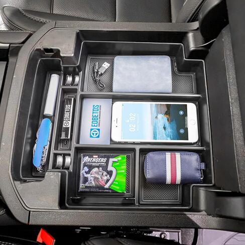 EDBETOS Power Sliding Console Organizer Compatible with 2021-2024 Chevy Tahoe Suburban/GMC Yukon Accessories Armrest Box Full Size Insert,(NOT Fit Standard Console with Charging Socket),Black in Saudi Arabia