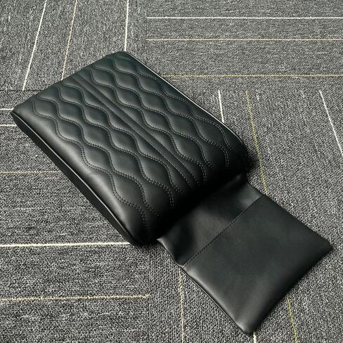 غطاء مسند ذراع السيارة، وسادة صندوق مسند ذراع السيارة، غطاء وحدة تحكم مركزية من الجلد من إسفنج الذاكرة العالمي، وسادة مسند ذراع السيارة، واقي وحدة التحكم المركزية للسيارة (نمط أسود كبير 3) in Kuwait