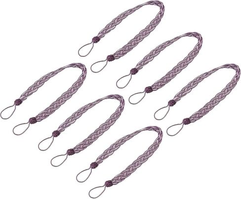 uxcell 4Pcs Curtain Tiebacks, 58cm/23 Braided Drapery Holdback Holder Decorative Rope Tie Back, Beige/Silver in Saudi Arabia