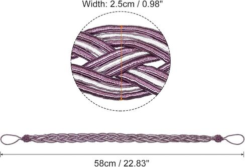 uxcell 4Pcs Curtain Tiebacks, 58cm/23 Braided Drapery Holdback Holder Decorative Rope Tie Back, Beige/Silver in Saudi Arabia