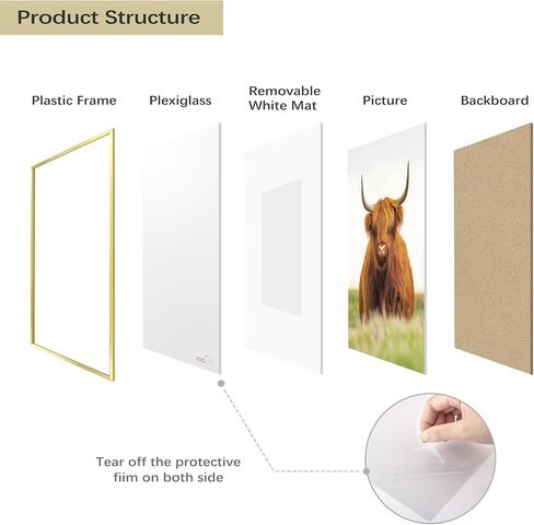 Golden State Art, 11x14 Picture Frame Set of 3, Black Thin Border Photo Frame, Display Pictures 8x10 with Mat or 11x14 Without Mat, Black Frame for Wall Hanging Horizontal and Vertical in Saudi Arabia