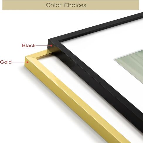 Golden State Art, 11x14 Picture Frame Set of 3, Black Thin Border Photo Frame, Display Pictures 8x10 with Mat or 11x14 Without Mat, Black Frame for Wall Hanging Horizontal and Vertical in Saudi Arabia