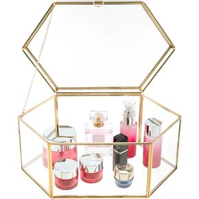 صندوق بطاقات زفاف زجاجي مصنوع يدويًا من HighFree، صندوق زجاجي شفاف كبير باللون الذهبي in Kuwait