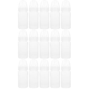 DOITOOL 15 Pcs Newborn Disposable Milk Bottles Babies Supple Milk Bottles Classic Clear Neck Bottles (White)