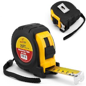 Retractable Tape Measure 25 ft with Precision (1/32"/1mm) – Heavy Duty, Sturdy & Easy to Read Measuring Tape with Thick Rubber Jacket Grip & 25mm Width Smooth Sliding Tape Blade