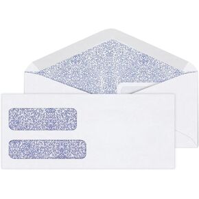 Office Depot Double-Window Envelopes, #9 (3 7/8in. x 8 7/8in.), White, Moisture Seal, Box Of 500, 12040