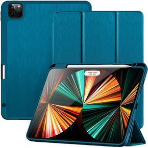 Compatible with iPad Pro M4 11 Inch Case 2024 with Pencil Holder, Slim Smart Protective Cover Supports Pencil Pro Charging, for iPad Pro 11 Inch m4 Case 5th Generation, Gray