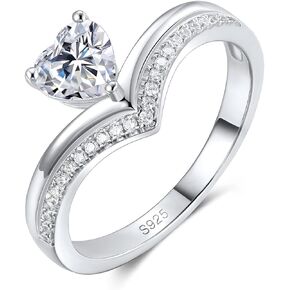 Moissanite Ring for Women, 1CT GRA Certified D Color VVS1 Clarity Lab Created Diamond, Solitaire Moissanite Wedding Ring, Wishbone Moissanite Engagement Ring