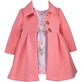 Bonnie Jean Girl's Spring Easter Dress and Coat Set for Baby, Toddler and Little Girls